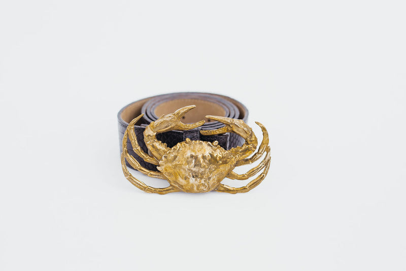 Brass Belt Buckle Crab